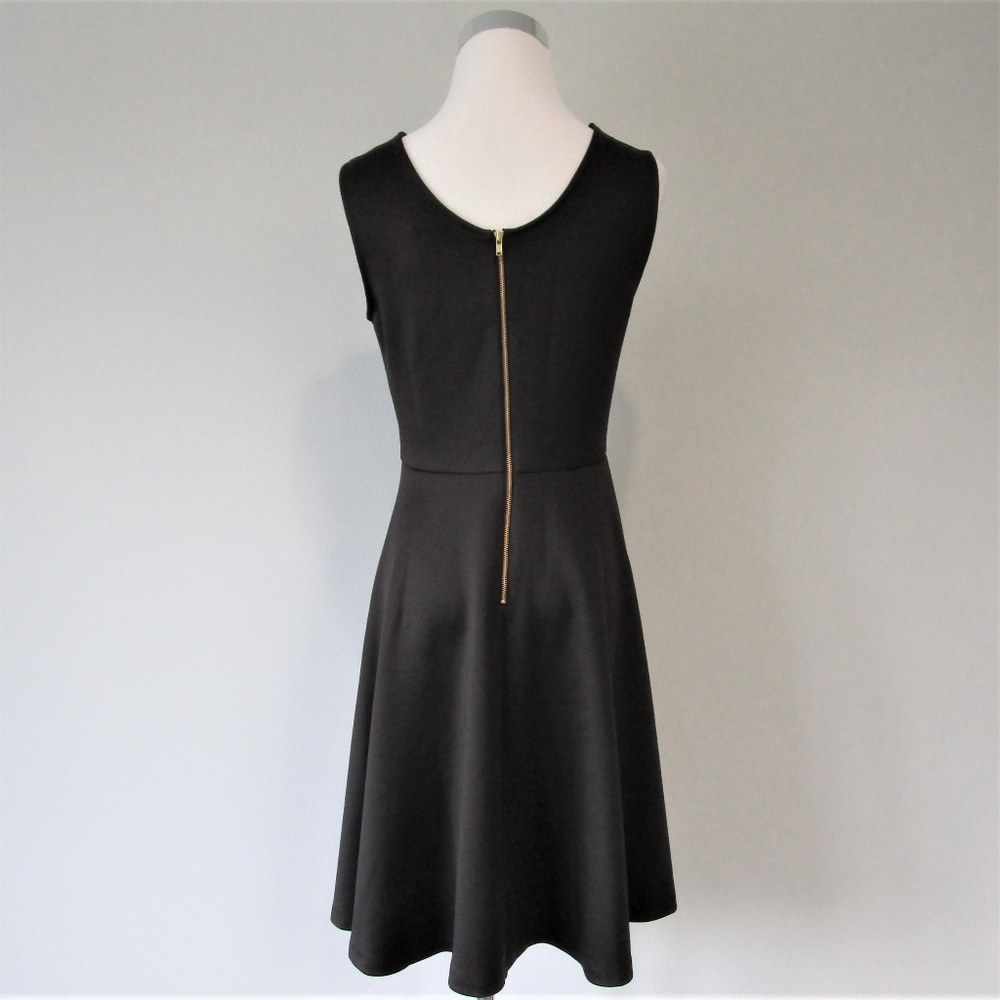 NORDSTROM Black Fit & Flare Cut Out Scuba Dress 2 - Picture 4 of 8